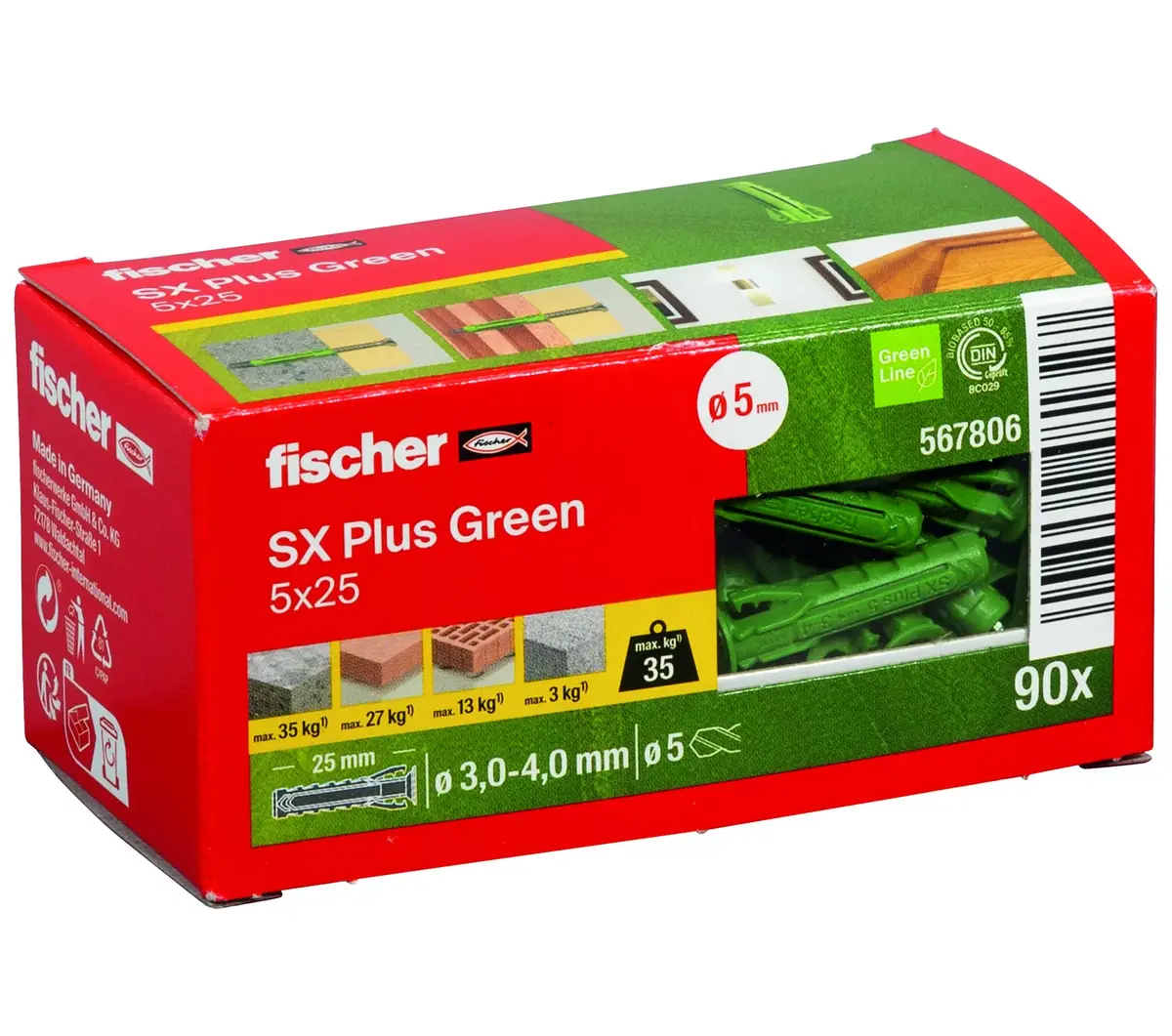 Screw Anchor Fischer SX Plus Green 567806 Photo 2