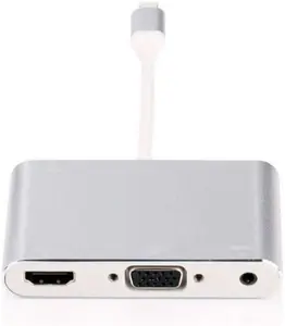 Интерфейсный концентратор Microconnect LIGHT-HUB4 Lightning Серебристый 480 Мбит/с с портами 3.5 мм
