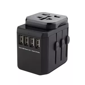 Microconnect MC-TRAVELADAPTER2 electrical power plug Black