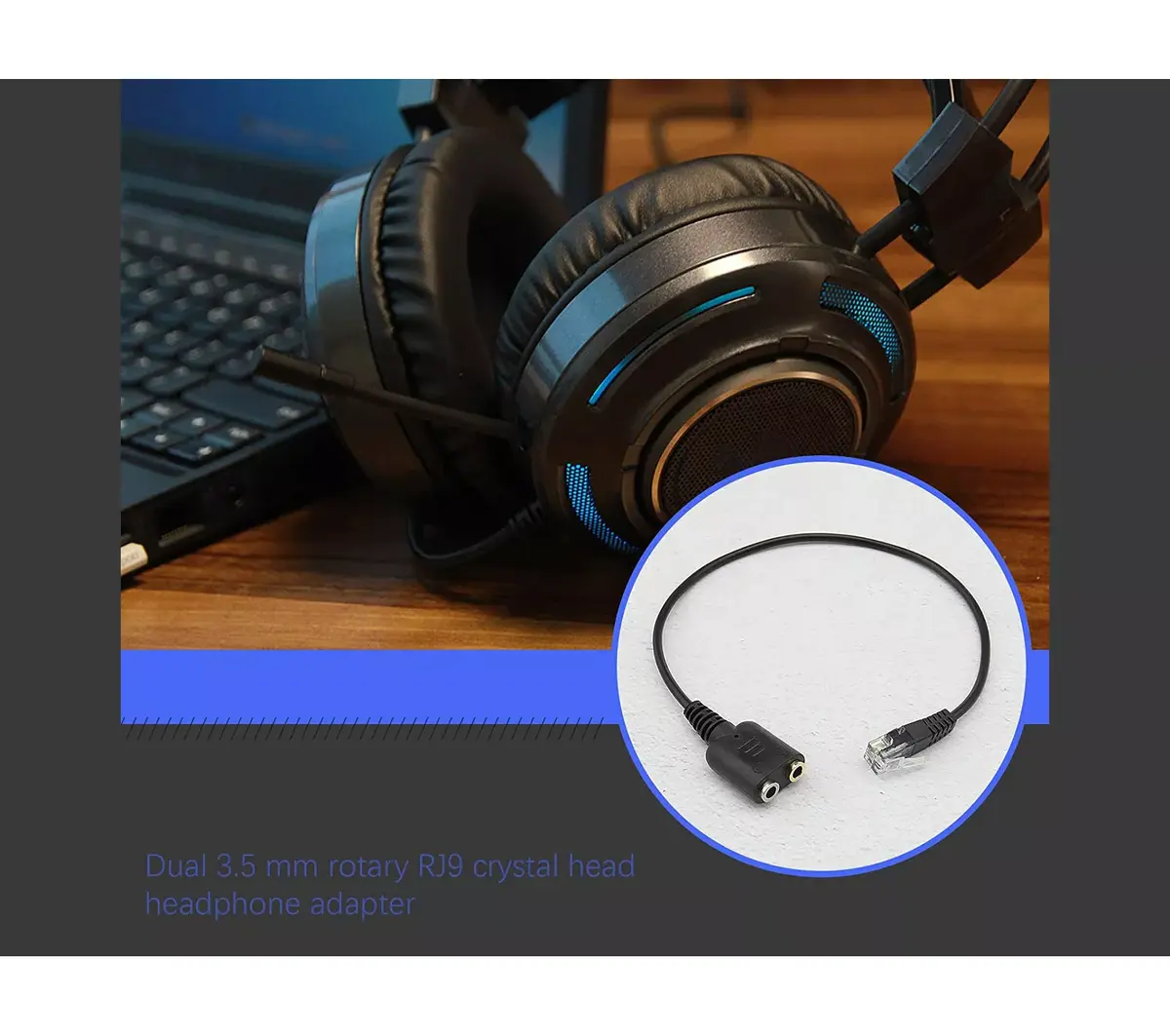 Equip RJ9 to 3.5mm Headset Audio Adapter Photo 3