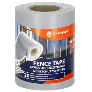 Лента для забора Springos FN0002 19 см x 35 м 450 г/м2 с 20 зажимами