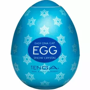 Vienreizlietojams masturbators TENGA Silicone White Egg Snow Crystal, 1 gab., 7 cm, TPE/PP, dzesējošs lubrikants