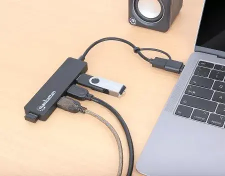 USB-C un USB-A Combo Doks/Hubs Manhattan Photo 6