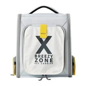 Soft backpack pet carrier PETKIT Breezy xZone P7703 Grey — for cats and small animals