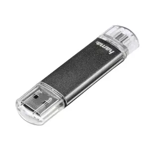 Hama Laeta Twin 64GB USB 2.0 USB zibatmiņa USB Type-A / Micro-USB Pelēks