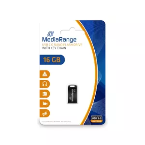 USB флеш-память MediaRange 16 ГБ USB Type-A 2.0 Черная MR921