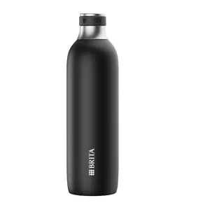 BRITA carbonating bottle 650 ml, stainless steel, black, dishwasher-safe