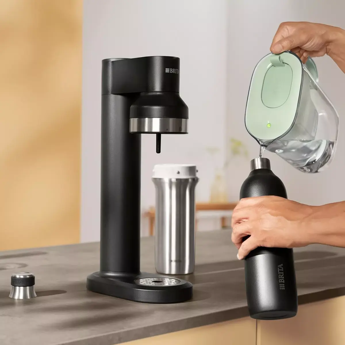 BRITA carbonating bottle 650 ml stainless steel Photo 3