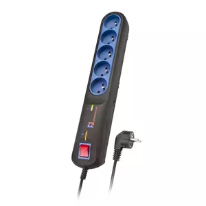 Power strip Lestar LFT 2005 — 5 Type F AC outlets, 2.5 m cable, grey/black