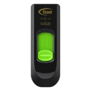 Team Group C145 USB zibatmiņa 64 GB USB Type-A 3.2 Gen 1 bīdāma melna zaļa