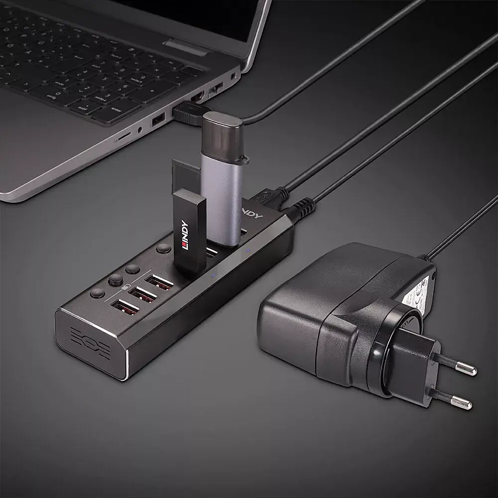 USB хаб Lindy 4 Port USB 3.0 Hub Photo 5