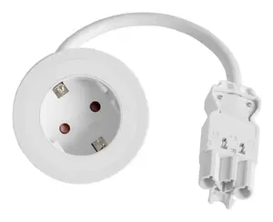Built-in socket Bachmann PIX with GST18 cable, 1x CEE7/3, white, 0.2 m cable