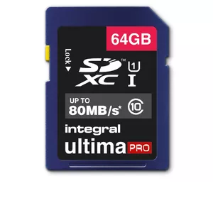 Integral 64GB ULTIMAPRO SDHC/XC 80MB CLASS 10 UHS-I U1 SD