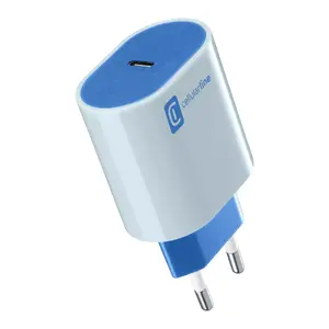 Charger Indoor Cellularline USB-C Charger #Stylecolor Universal 1 Port Blue