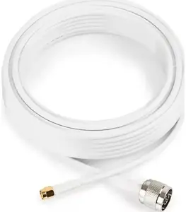 Cable Poynting A-CAB-150 — 10 m coaxial cable HDF195 (male) to SMA (male), white, nickel plated