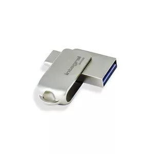 Integral 64GB 360-C Dual USB-C & USB 3.0 USB флеш накопитель USB Type-A / USB Type-C 3.2 Gen 1 (3.1 Gen 1) Серебристый