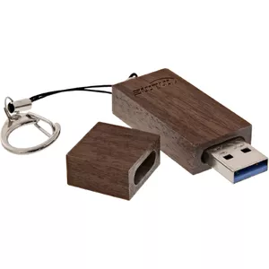 USB Flash Drive InLine 128GB USB 3.0 Type-A Swivel Walnut