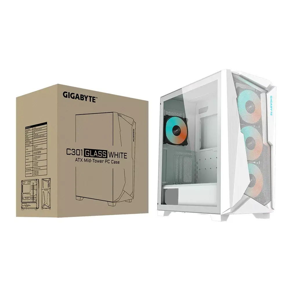 Компьютерный корпус GIGABYTE C301 GLASS WHITE Photo 8
