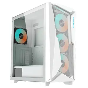 Компьютерный корпус GIGABYTE C301 GLASS WHITE Midi Tower с ARGB-хабом, прозрачной боковой панелью и 4 вентиляторами