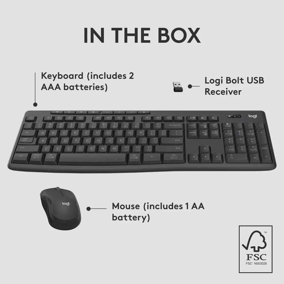 Logitech MK370 Combo Bezvadu tastatūra un pele Photo 11