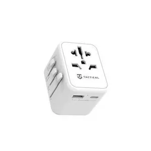 Travel adapter Tactical Tactical637AV White — universal plug, compact design
