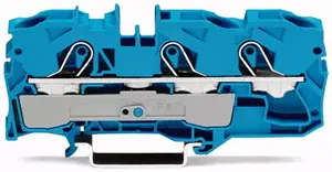 Wago 2010-1304 3-Conductor Through Terminal Block, 10 mm², Blue