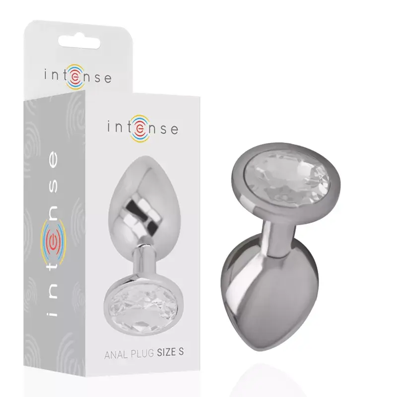 INTENSE Aluminum Metal Anal Plug with Silver Crystal - Size S Photo 2