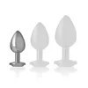 INTENSE Aluminum Metal Anal Plug with Silver Crystal - Size S Photo 4
