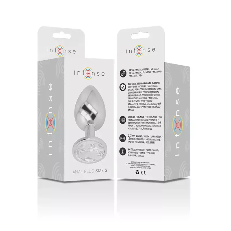 INTENSE Aluminum Metal Anal Plug with Silver Crystal - Size S Photo 6