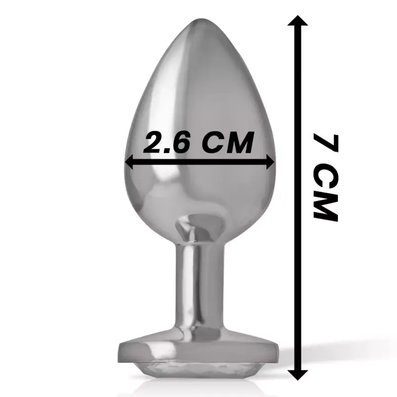 INTENSE Aluminum Metal Anal Plug with Silver Crystal - Size S Photo 7