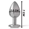 INTENSE Aluminum Metal Anal Plug with Silver Crystal - Size S Photo 7
