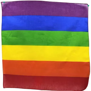 Треугольный хлопковый шарф PRIDE D-235523 — рисунок Радужный флаг, лёгкий бандана