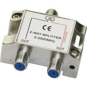 Cable splitter Deltaco R00150041 Nickel 5-2500 MHz F connectors