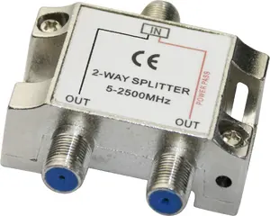 DELTACO R00150041 Коаксиальный кабель 2-х портовый сплиттер с F-разъемами и DC Pass