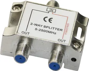 DELTACO R00150041 Coaxial Cable 2-Way Splitter with F-Connectors and DC Pass
