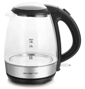 Elektriskā tējkanna Emerio WK-125145 1.2 L 2200 W melna sudraba caurspīdīga