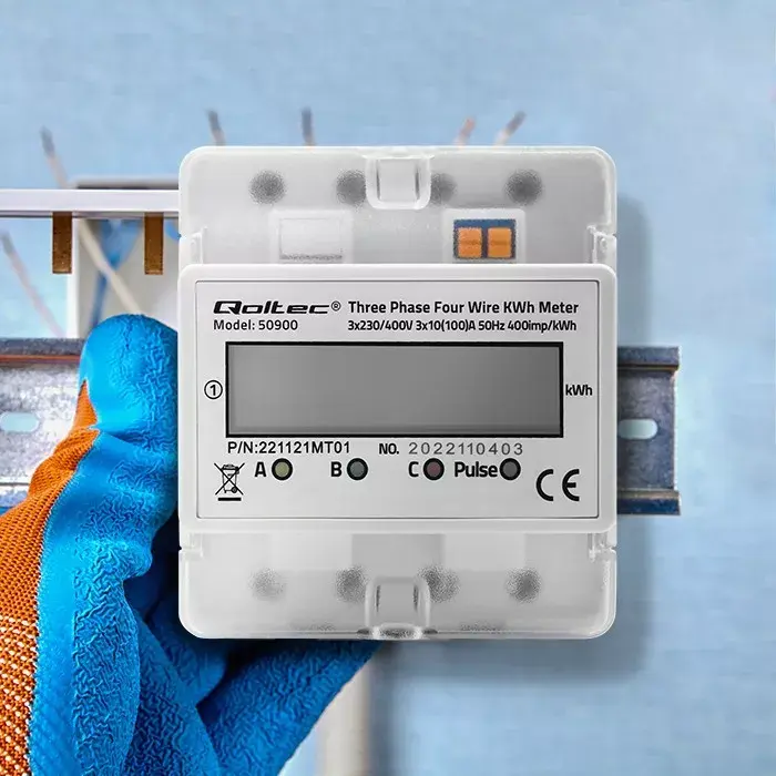 Trīsfāzu elektroniskais skaitītājs QOLTEC 50900 400V Photo 2