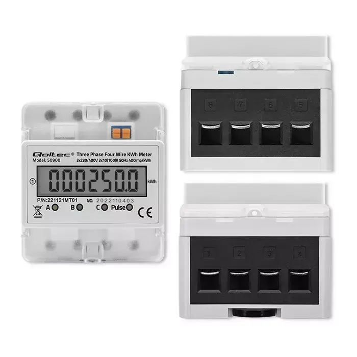 Trīsfāzu elektroniskais skaitītājs QOLTEC 50900 400V Photo 4