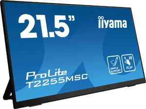 iiyama ProLite T2255MSC-B1 21.5 collu Full HD LCD skārienjūtīgais datora monitors ar IPS paneli, HDMI, DisplayPort, iebūvētiem skaļruņiem un USB centrmezglu