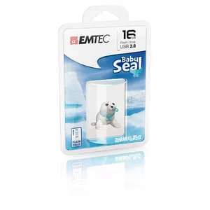 Emtec Baby Seal USB zibatmiņa 16 GB USB Type-A 2.0 Zils, Balts