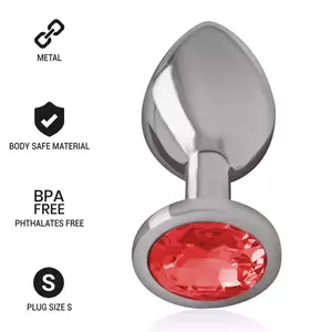 Anal Plug INTENSE Aluminum Red Crystal Size S