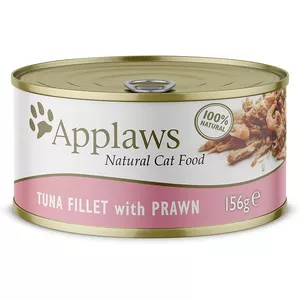 Wet cat food Applaws Tuna Fillet with Prawn 156 g pouch — adult cat, 156 g, 81% moisture, 14% protein