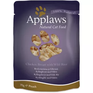 Влажный корм для кошек Applaws Куриная грудка с диким рисом в бульоне 70 г, для взрослых, 16% белка, 80% влаги