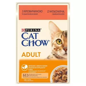 CAT CHOW ADULT GiJ Beef Eggplant Jelly - влажный корм для кошек - 85 г