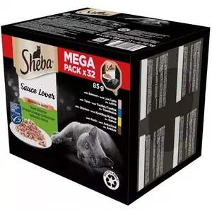 SHEBA duck/chicken/salmon/tuna sauce tray - wet cat food - 32x85 g