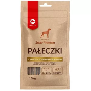 Лакомство для собак MACED Rabbit sticks с яблоком и свеклой, натуральное тренировочное угощение, 100 г