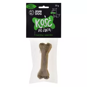Жевательная кость для собак JOHN DOG 12 см — вкус утки и яблока, 55 г, без сахара и консервантов