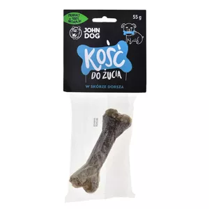 Dog chew bone John Dog 12 cm — cod-flavoured dental treat, 55 g, protein 90%, for adult dogs of all breeds
