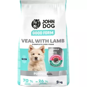 Сухой корм для щенков john dog Good Form Puppy Veal with Lamb, щенячья формула, 3 кг