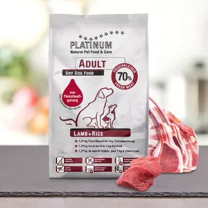 Сухой корм для собак Platinum Adult Lamb + Rice 5 кг — для взрослых, 24% белка, 12,5% жира, без глютена и сои